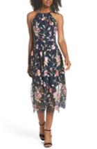 Women's Vince Camuto Embroidered Midi Dress - Blue