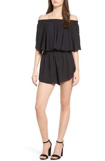 Women's Show Me Your Mumu Rosarita Off The Shoulder Romper - Black