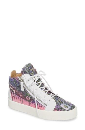 Women's Giuseppe Zanotti Mid Top Platform Sneaker M - Pink