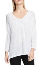 Women's Two By Vince Camuto Seam Detail Linen Tee, Size - White