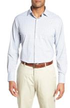 Men's Peter Millar Check It Athletic Fit Performance Sport Shirt - Blue