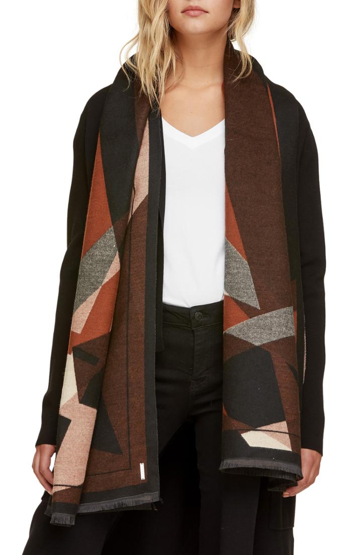 Women's Soia & Kyo Woven Scarf With Geometric Print, Size - Brown
