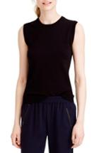 Women's J.crew Jackie Cotton Blend Shell - Black