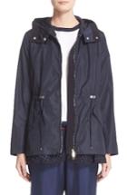 Women's Moncler Lotus Water Resistant Peplum Raincoat - Blue