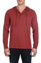 Men's Psycho Bunny Delano Henley Hoodie, Size - Red