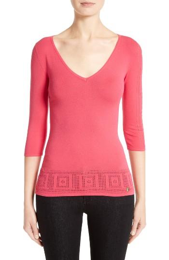 Women's Versace Collection Open Knit Hem Top