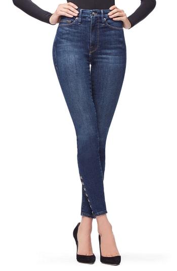 Women's Good American Good Waist Hook & Eye Detail Ankle Skinny Jeans - Blue
