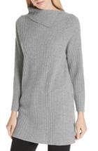 Women's Eileen Fisher Ribbed Cashmere Tunic, Size - Grey