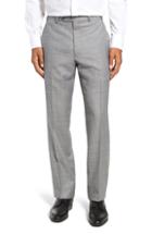 Men's John W. Nordstrom Traditional Fit Flat Front Solid Wool Trousers
