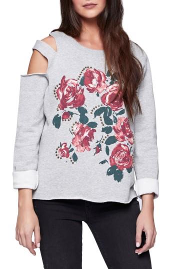 Women's Sanctuary Scout Cold Shoulder Sweatshirt - Grey