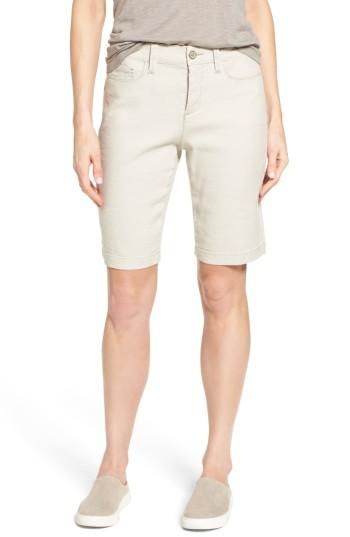Women's Nydj Catherine Linen Blend Bermuda Shorts - Grey