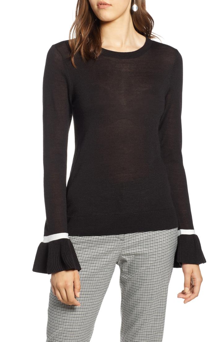 Women's Halogen Ruffle Cuff Sweater