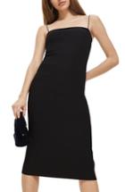 Women's Topshop Square Neck Body-con Midi Dress Us (fits Like 0) - Black