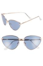 Women's Leith 62mm Flat Cat Eye Sunglasses - Gold/ Blue