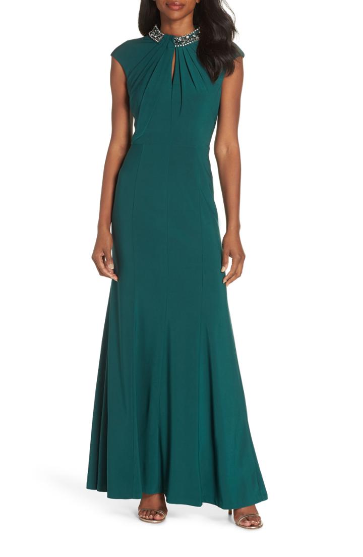 Women's Vince Camuto Embroidered Sequin Gown