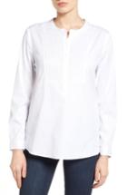Women's Nydj Pintuck Bib Tunic Shirt - White