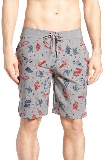 Men's Travis Mathew Liberty Swim Trunks - Grey