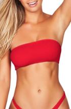 Women's Bound By Bone-eye The Sierra Bandeau Bikini Top, Size - Red