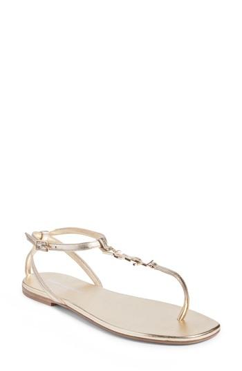 Women's Saint Laurent Pieds Sandal Us / 37eu - Metallic