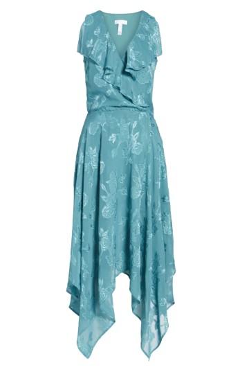 Women's Leith Handkerchief Hem Faux-wrap Midi Dress - Blue/green