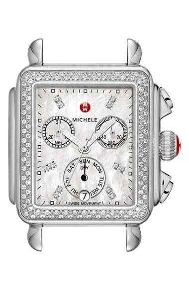 Women's Michele Deco Diamond Diamond Dial Watch Case, 33mm X 35mm