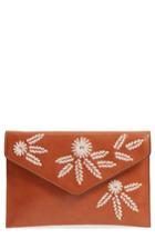 Malibu Skye Embellished Envelope Clutch - Brown