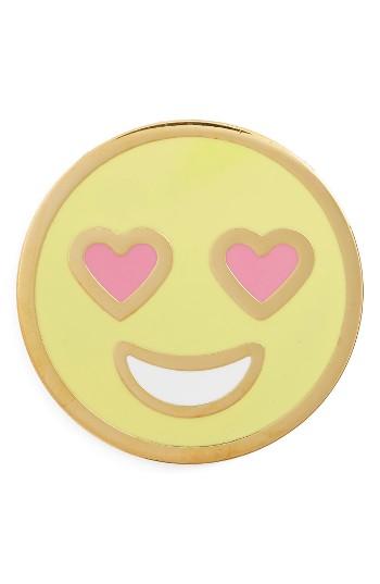 Women's Stoney Clover Lane Enamel Heart Eyes Smiley Pin