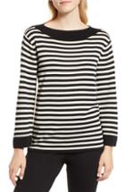 Women's Anne Klein Boat Neck Parisian Stripe Sweater