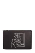 Women's Givenchy Bambi(tm) Print Leather Pouch - Black