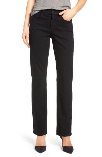 Women's Nydj Marilyn High Waist Stretch Straight Leg Jeans - Black