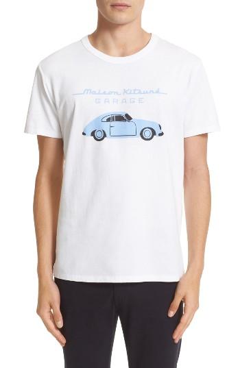 Men's Maison Kitsune Graphic T-shirt, Size - White