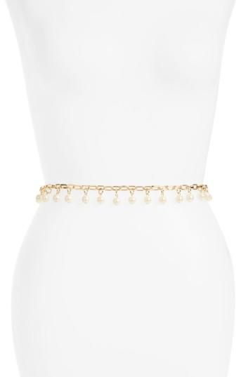 Women's Kate Spade New York Imitation Pearl Chain Belt