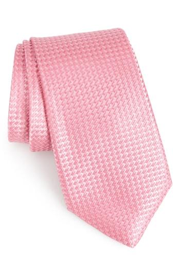 Men's Nordstrom Men's Shop Stella Solid Silk Tie, Size - Pink