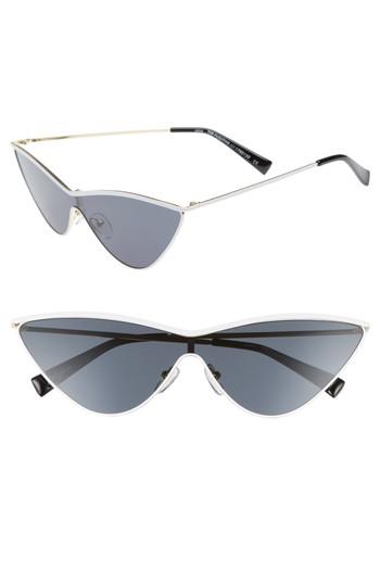 Women's Adam Selman X Le Specs Luxe The Fugitive 71mm Sunglasses - White