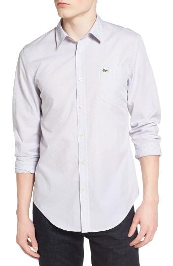Men's Lacoste Slim Fit Jacquard Dot Poplin Shirt