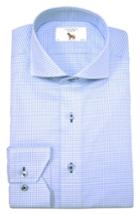 Men's Lorenzo Uomo Trim Fit Houndstooth Dress Shirt - 34 - Blue