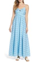 Women's Vineyard Vines Lattice Print Tie Front Maxi Dress - Blue