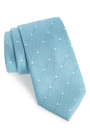 Men's Calibrate Check Silk Tie, Size - Blue