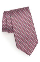 Men's Salvatore Ferragamo Tops Print Silk Tie, Size - Red