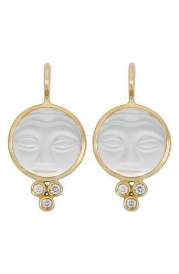 Women's Temple St. Clair Moonface Diamond & Rock Crystal Earrings