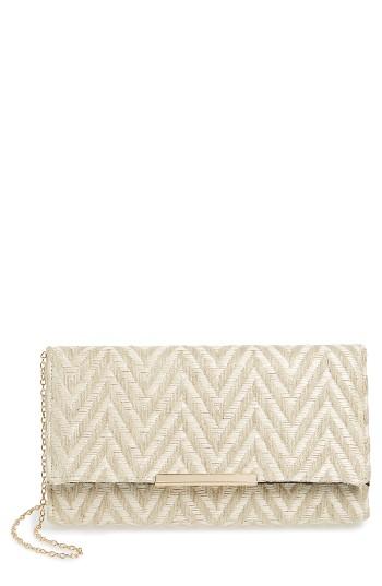 Natasha Couture Woven Chevron Clutch -