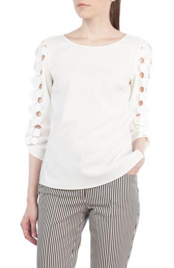 Women's Akris Punto Cutout Dot Blouse - White