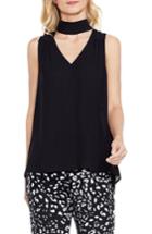 Women's Vince Camuto Mock Choker V-neck Blouse - Black
