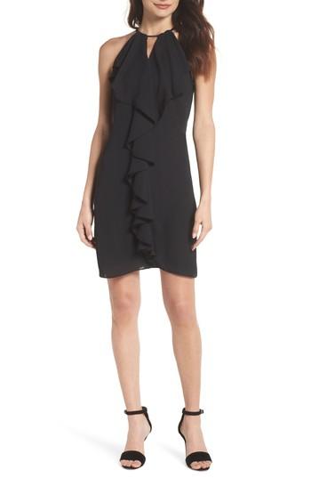 Women's Forest Lily Ruffle Halter Dress - Black