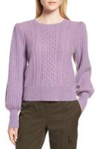 Women's Nordstrom Signature Cable Cashmere Sweater - Purple