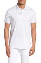 Men's Ted Baker London Abot Trim Fit Print Polo (l) - White