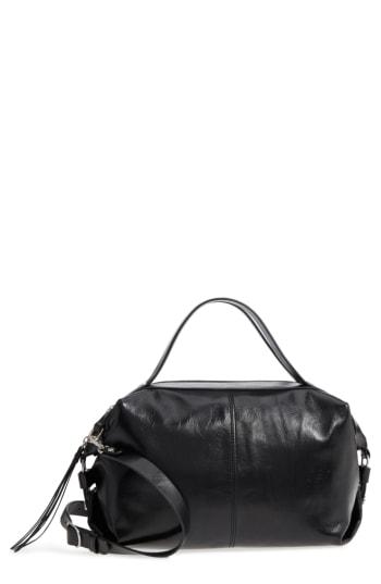 Treasure & Bond Perry Glazed Leather Convertible Satchel - Black