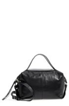 Treasure & Bond Perry Glazed Leather Convertible Satchel - Black