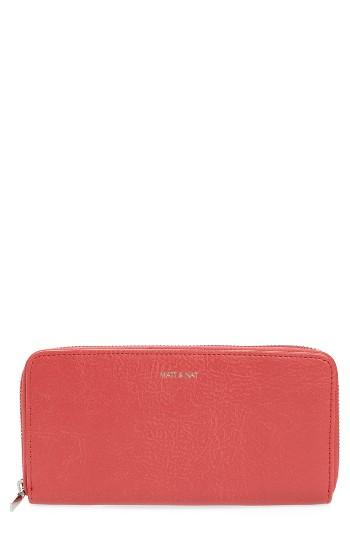 Women's Matt & Nat Zip Around Faux Leather Wallet - Coral