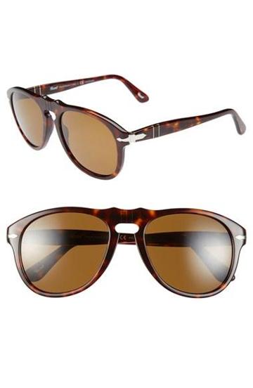 Persol 52mm Polarized Keyhole Retro Sunglasses